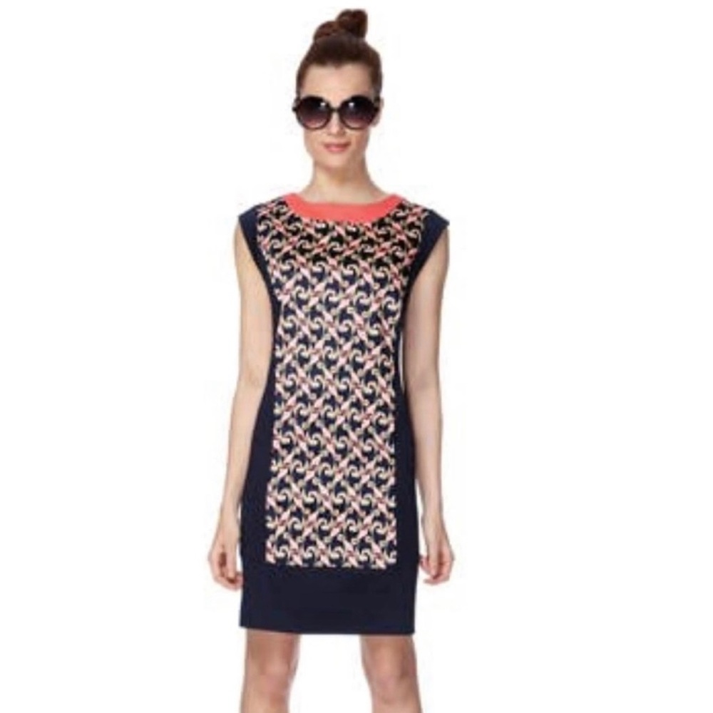 The Webster Miami at Target Colorful Blue & Pink Pattered Sleeveless Mini Dress